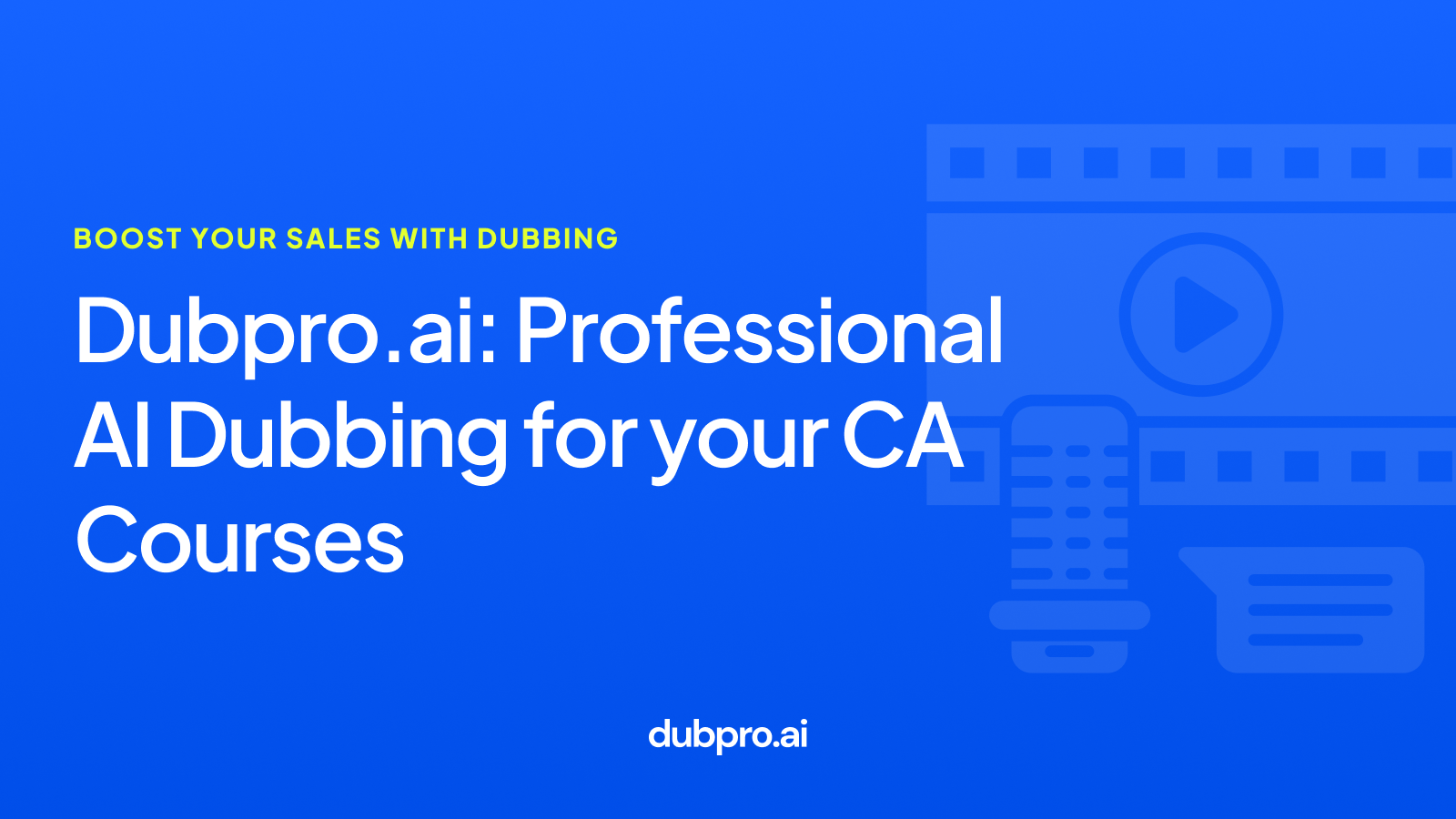 Dubpro.ai: Professional AI Dubbing for your CA Courses